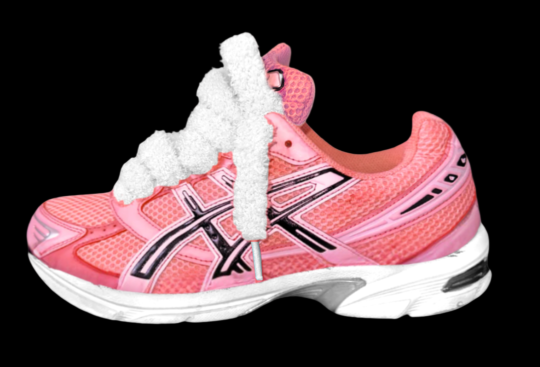 Asics 1130 Custom Corail ( Lacet Peluchée Blanc + Semelle blanche )