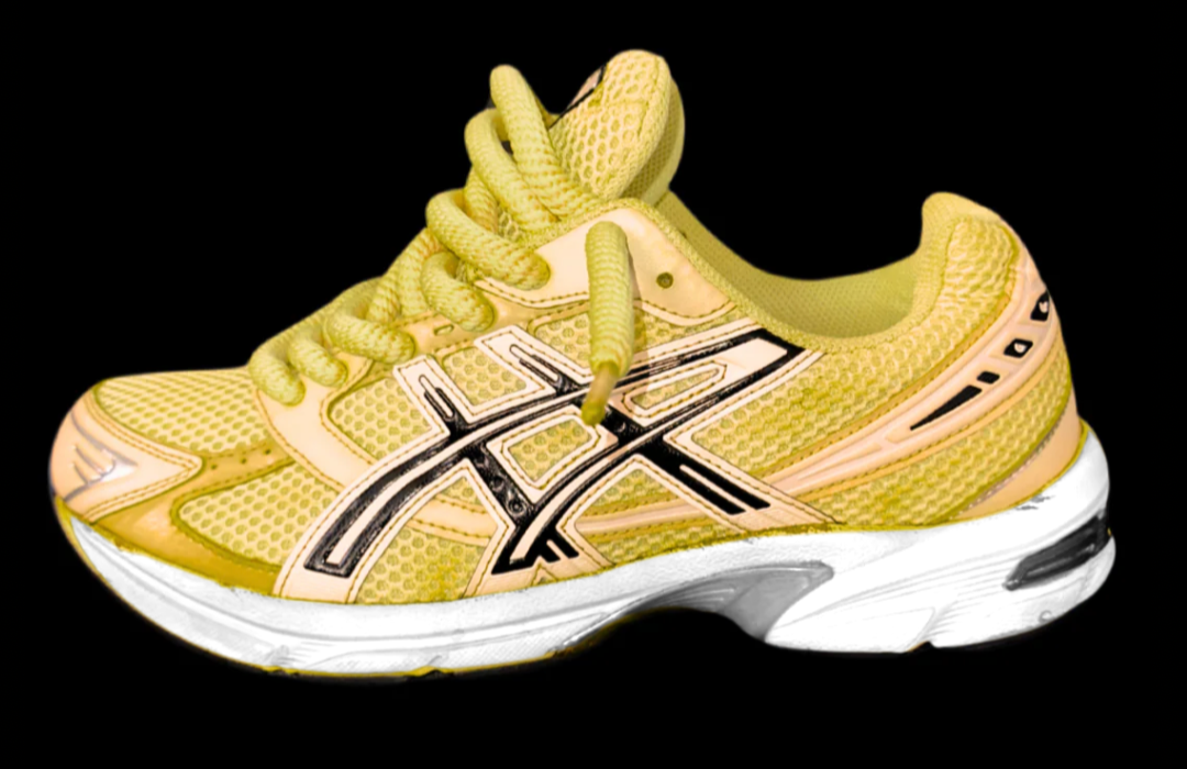 Asics 1130 Custom Jaune ( Lacet Custom + Semelle blanche )