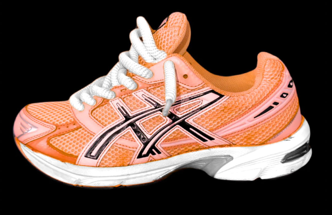 Asics 1130 Custom Orange ( Lacet Custom Blanc + Semelle blanche )